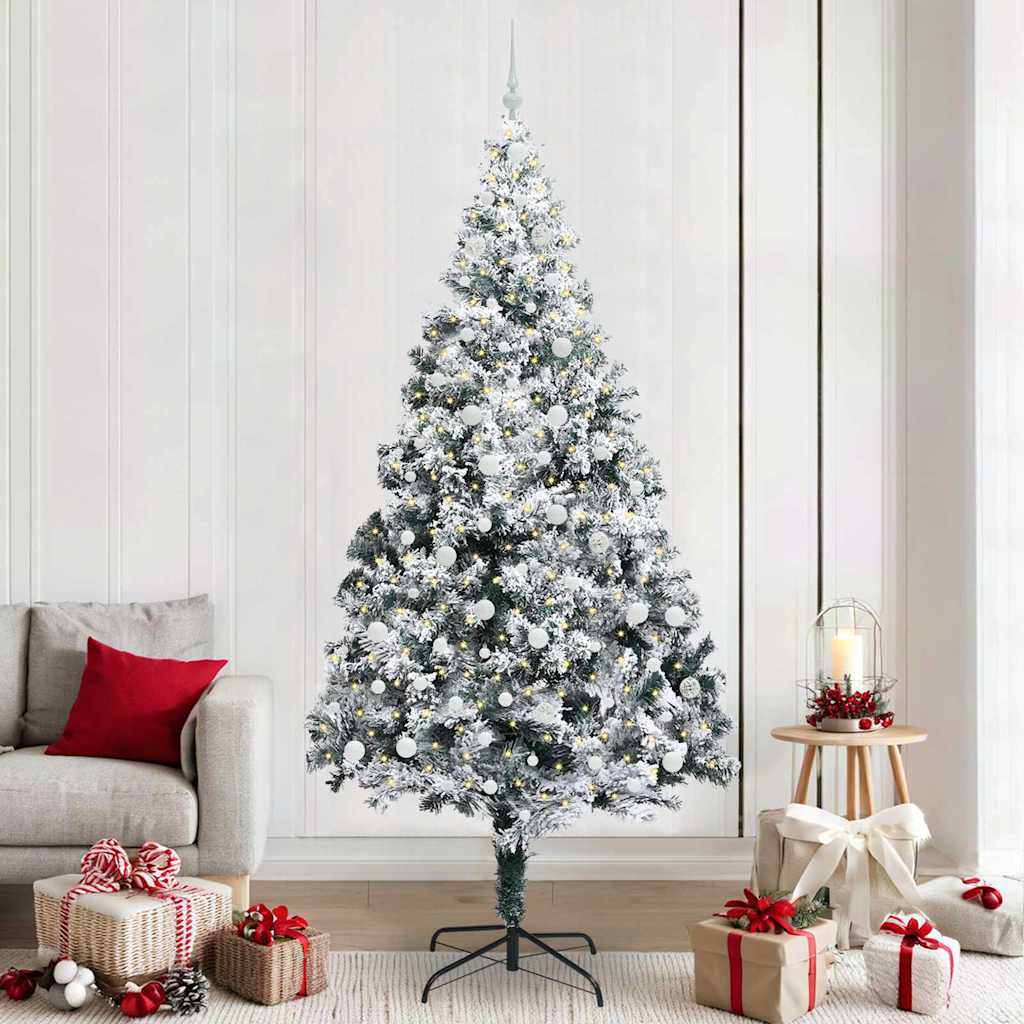 Künstlicher Weihnachtsbaum von Vidaxx mit 300 LEDs, weiß, 240 cm, PVC und Stahl und Kunststoff