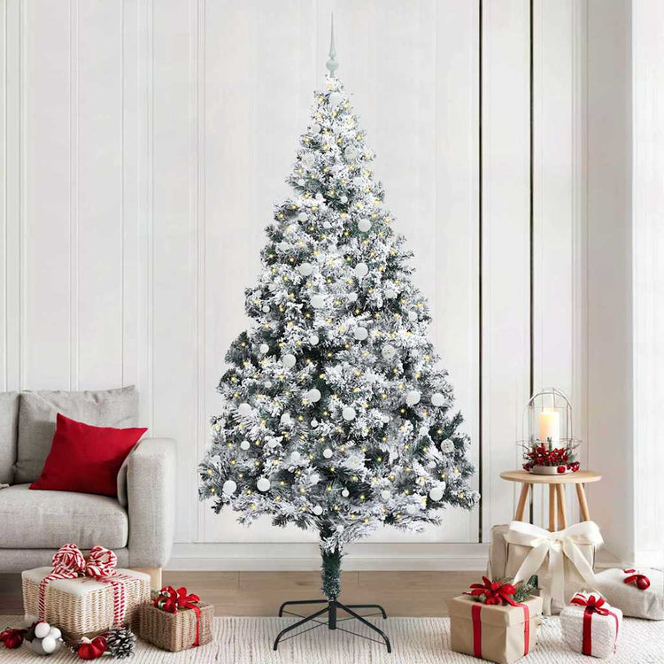 Künstlicher Weihnachtsbaum von Vidaxx mit 300 LEDs, weiß, 240 cm, PVC und Stahl und Kunststoff