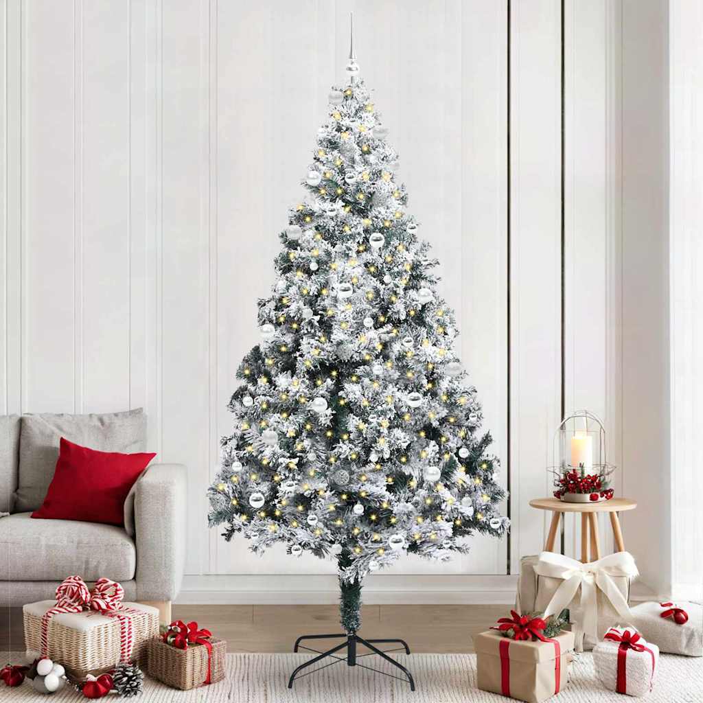 Künstlicher Weihnachtsbaum von Vidaxx mit 300 LEDs, weiß, 240 cm, PVC und Stahl und Kunststoff