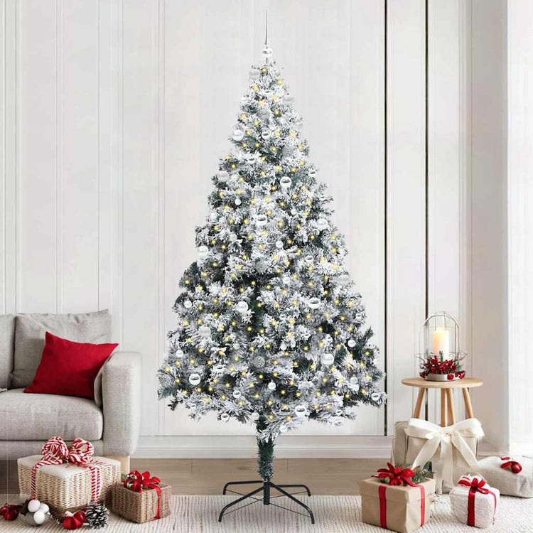 Künstlicher Weihnachtsbaum von Vidaxx mit 300 LEDs, weiß, 240 cm, PVC und Stahl und Kunststoff