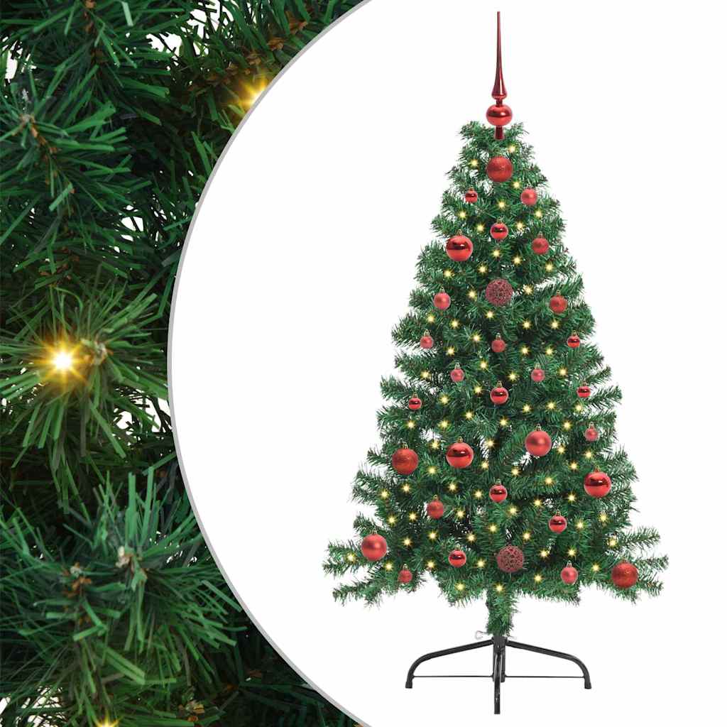 Vidaxx künstlicher, vorbeleuchteter Weihnachtsbaum mit 150 LEDs, grün, 120 cm, PVC