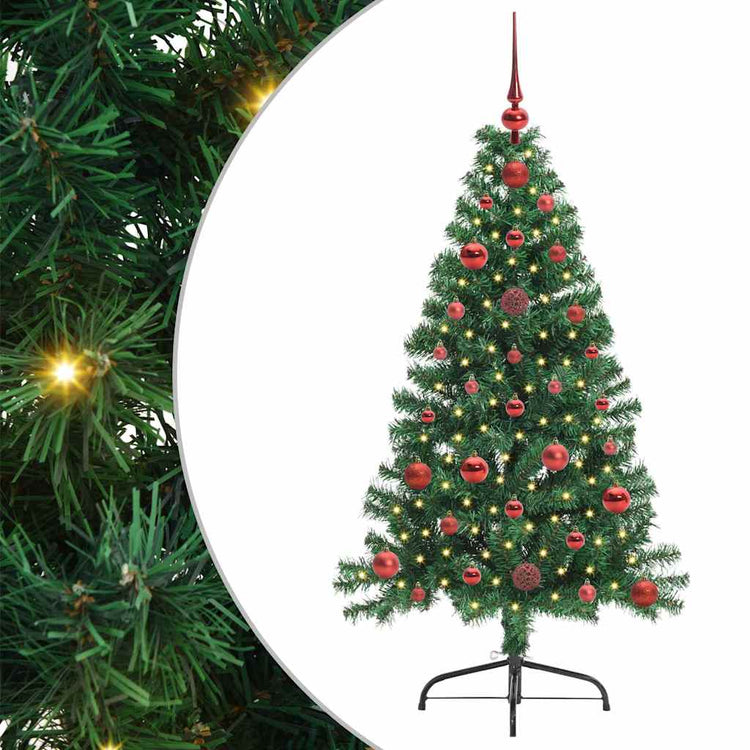 Vidaxx künstlicher, vorbeleuchteter Weihnachtsbaum mit 150 LEDs, grün, 120 cm, PVC