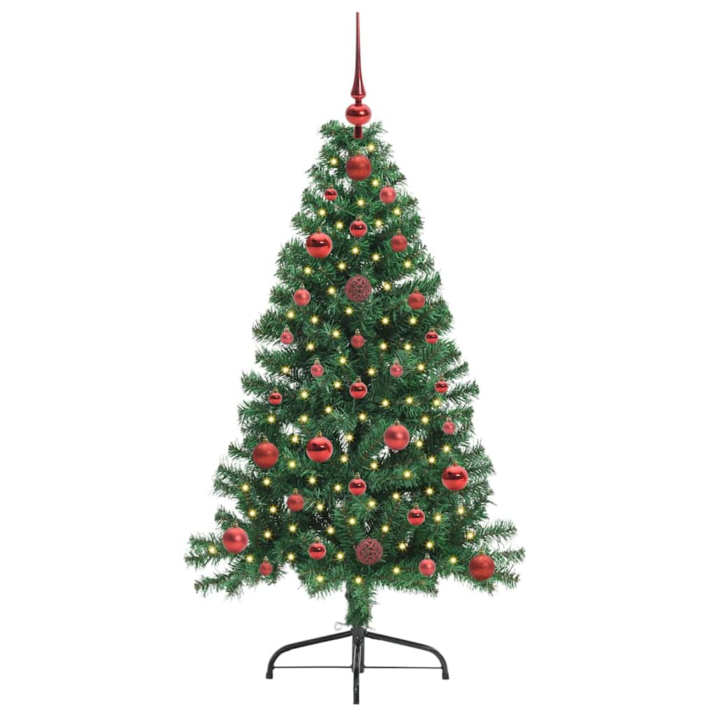 Vidaxx künstlicher, vorbeleuchteter Weihnachtsbaum mit 150 LEDs, grün, 120 cm, PVC