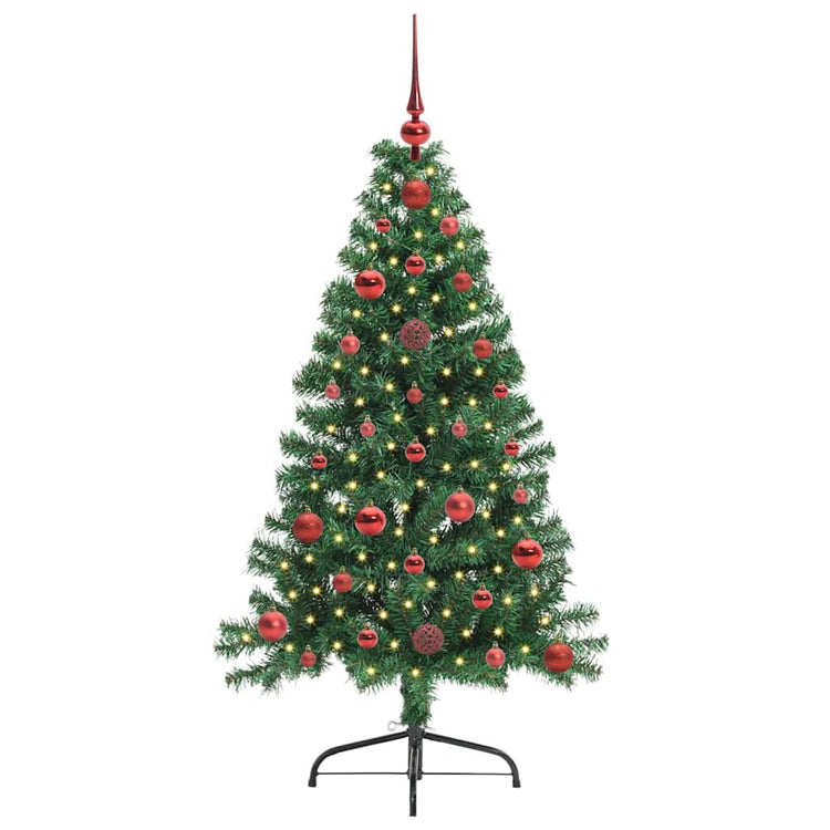 Vidaxx künstlicher, vorbeleuchteter Weihnachtsbaum mit 150 LEDs, grün, 120 cm, PVC