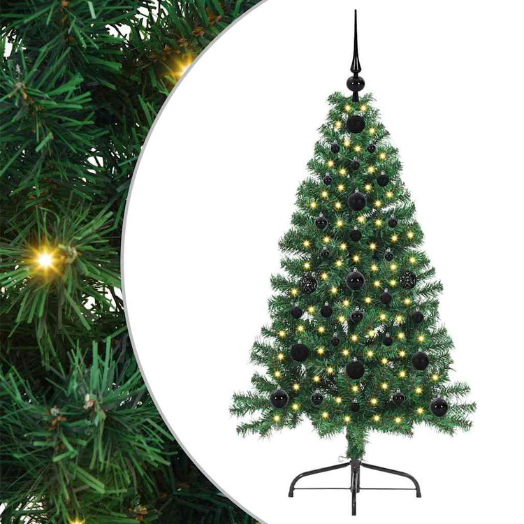 Vidaxx künstlicher, vorbeleuchteter Weihnachtsbaum mit 150 LEDs, grün, 120 cm, PVC
