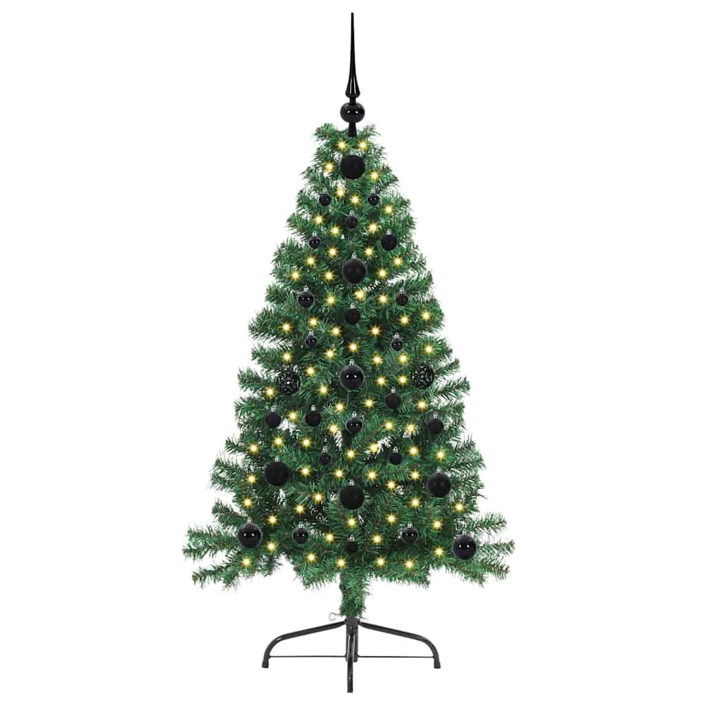 Vidaxx künstlicher, vorbeleuchteter Weihnachtsbaum mit 150 LEDs, grün, 120 cm, PVC