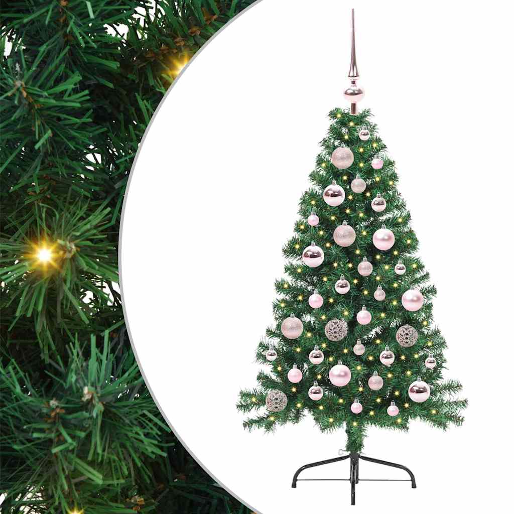 Vidaxx künstlicher, vorbeleuchteter Weihnachtsbaum mit 150 LEDs, grün, 120 cm, PVC