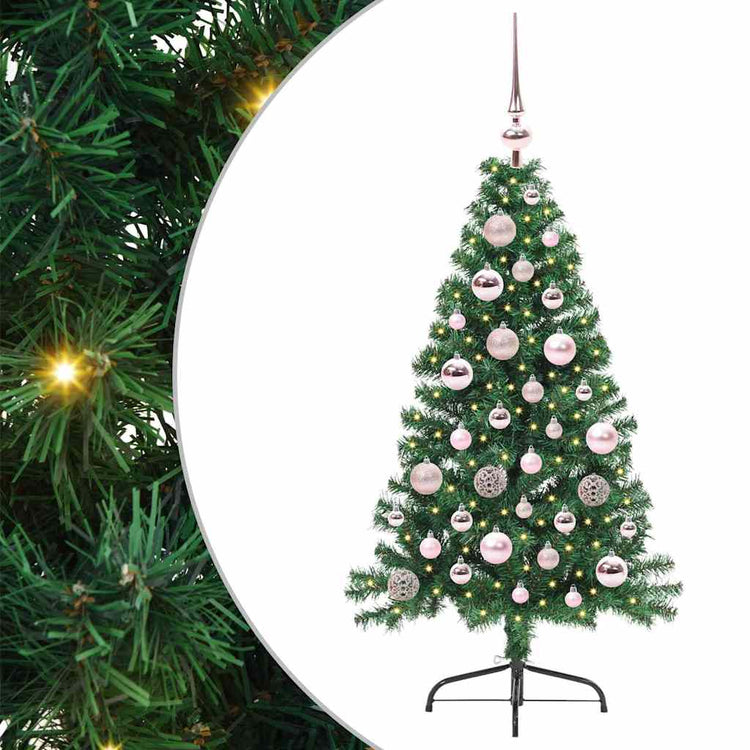 Vidaxx künstlicher, vorbeleuchteter Weihnachtsbaum mit 150 LEDs, grün, 120 cm, PVC
