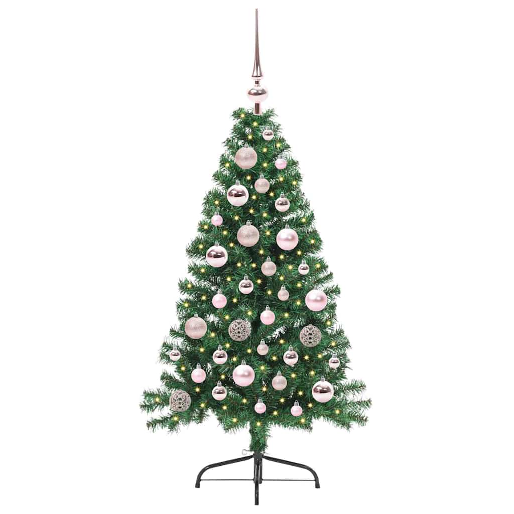 Vidaxx künstlicher, vorbeleuchteter Weihnachtsbaum mit 150 LEDs, grün, 120 cm, PVC