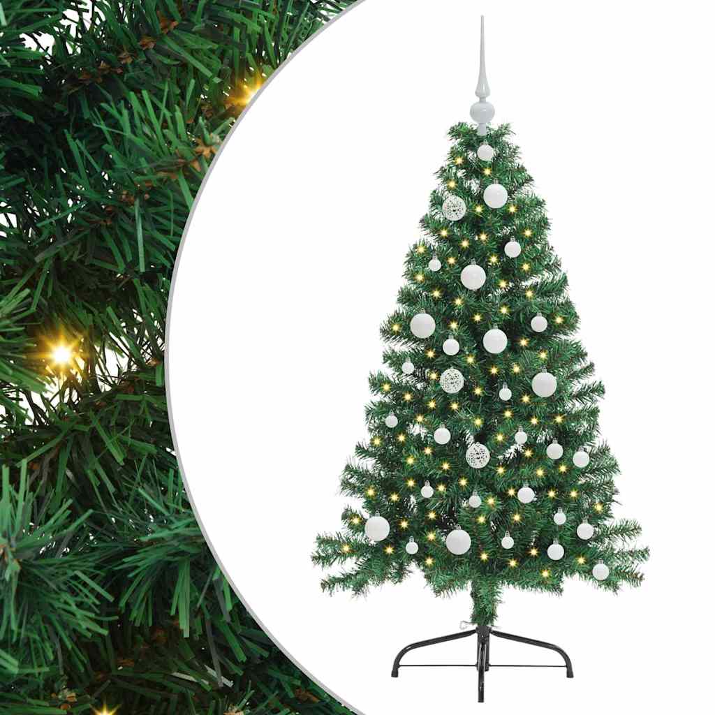 Vidaxx künstlicher, vorbeleuchteter Weihnachtsbaum mit 150 LEDs, grün, 120 cm, PVC