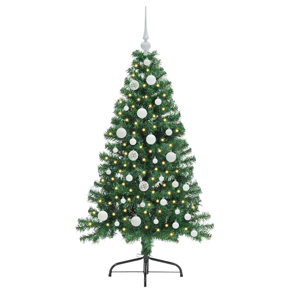 Vidaxx künstlicher, vorbeleuchteter Weihnachtsbaum mit 150 LEDs, grün, 120 cm, PVC
