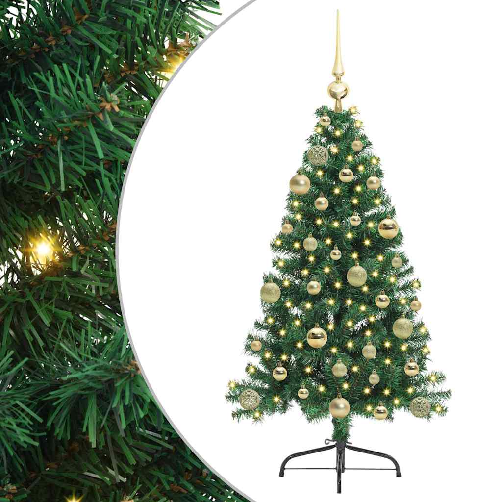 Vidaxx künstlicher, vorbeleuchteter Weihnachtsbaum mit 150 LEDs, grün, 120 cm, PVC