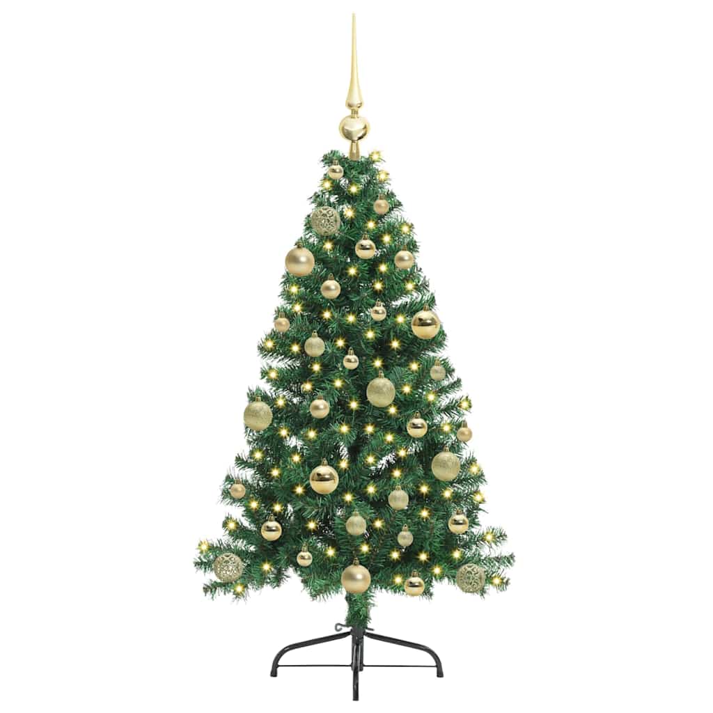 Vidaxx künstlicher, vorbeleuchteter Weihnachtsbaum mit 150 LEDs, grün, 120 cm, PVC