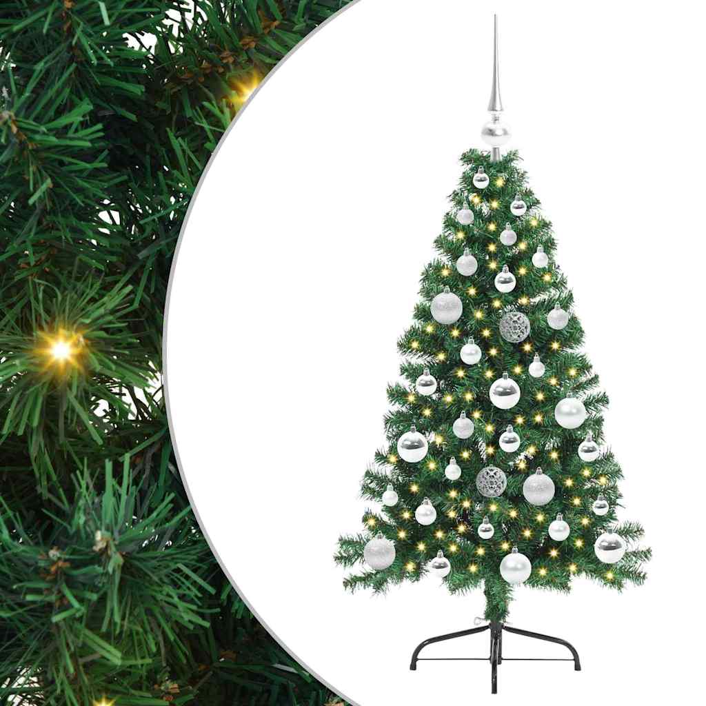Vidaxx künstlicher, vorbeleuchteter Weihnachtsbaum mit 150 LEDs, grün, 120 cm, PVC