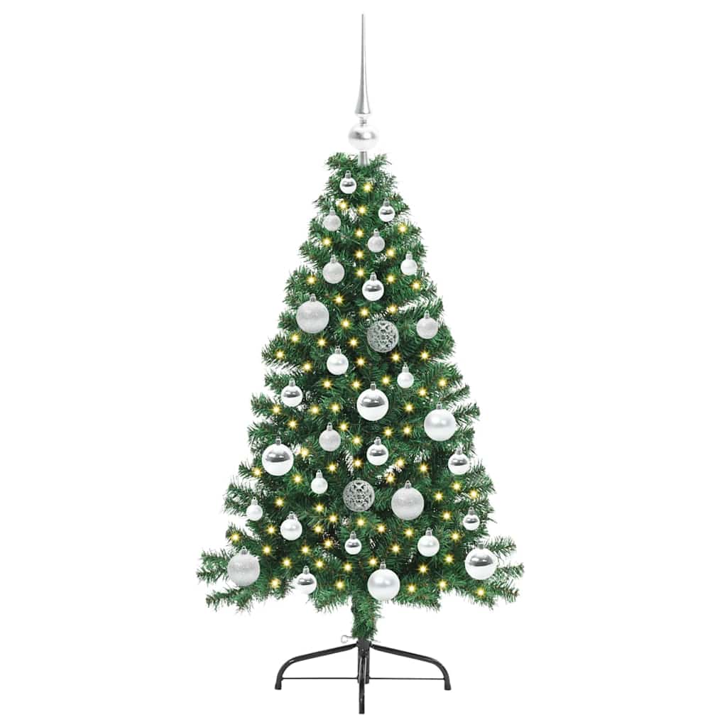 Vidaxx künstlicher, vorbeleuchteter Weihnachtsbaum mit 150 LEDs, grün, 120 cm, PVC