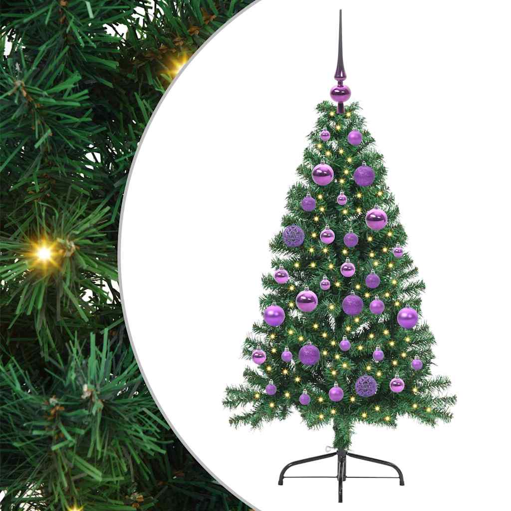 Vidaxx künstlicher, vorbeleuchteter Weihnachtsbaum mit 150 LEDs, grün, 120 cm, PVC
