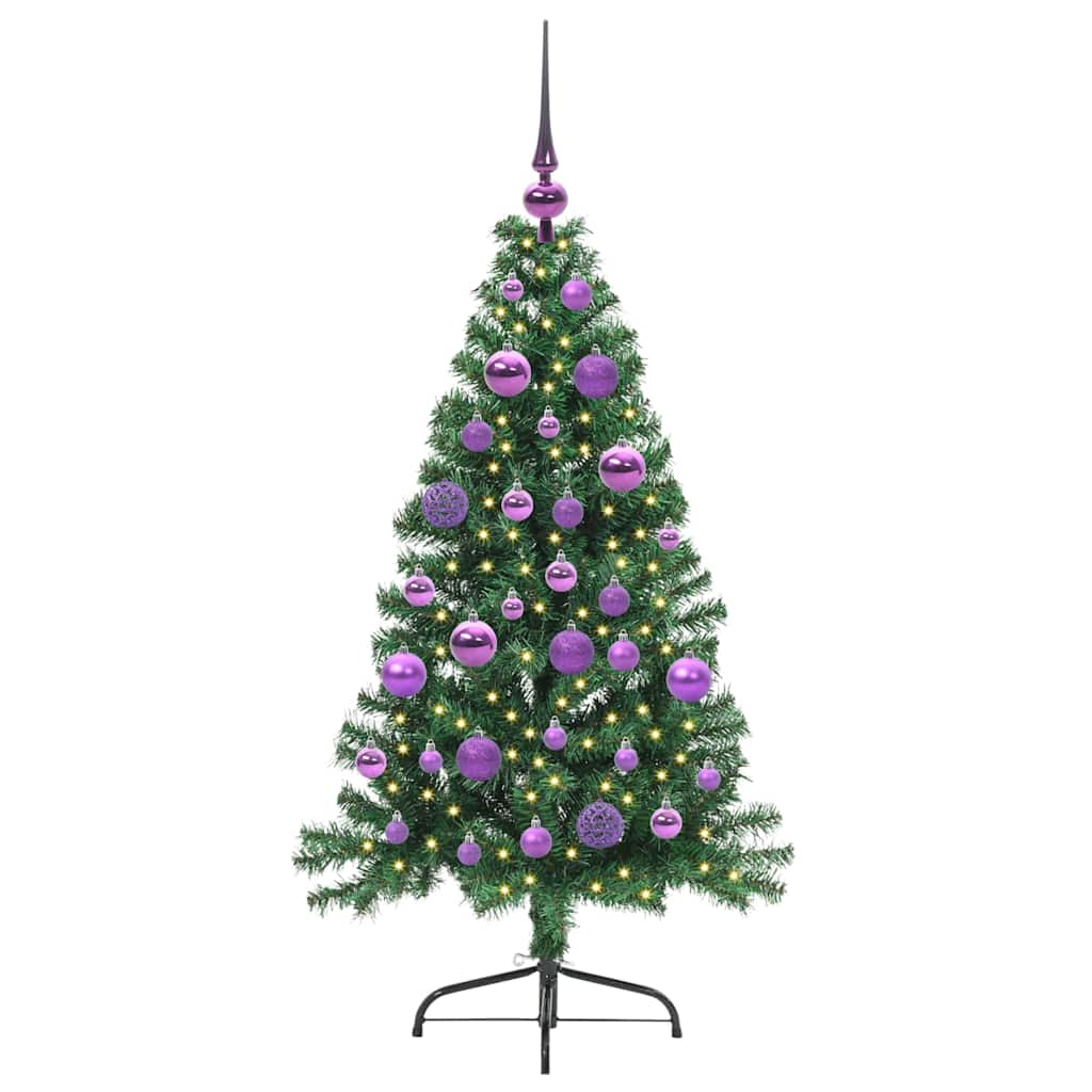 Vidaxx künstlicher, vorbeleuchteter Weihnachtsbaum mit 150 LEDs, grün, 120 cm, PVC