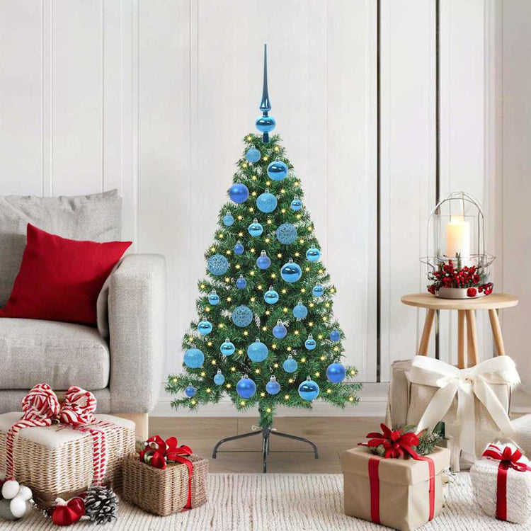 Vidaxx künstlicher, vorbeleuchteter Weihnachtsbaum mit 150 LEDs, grün, 120 cm, PVC