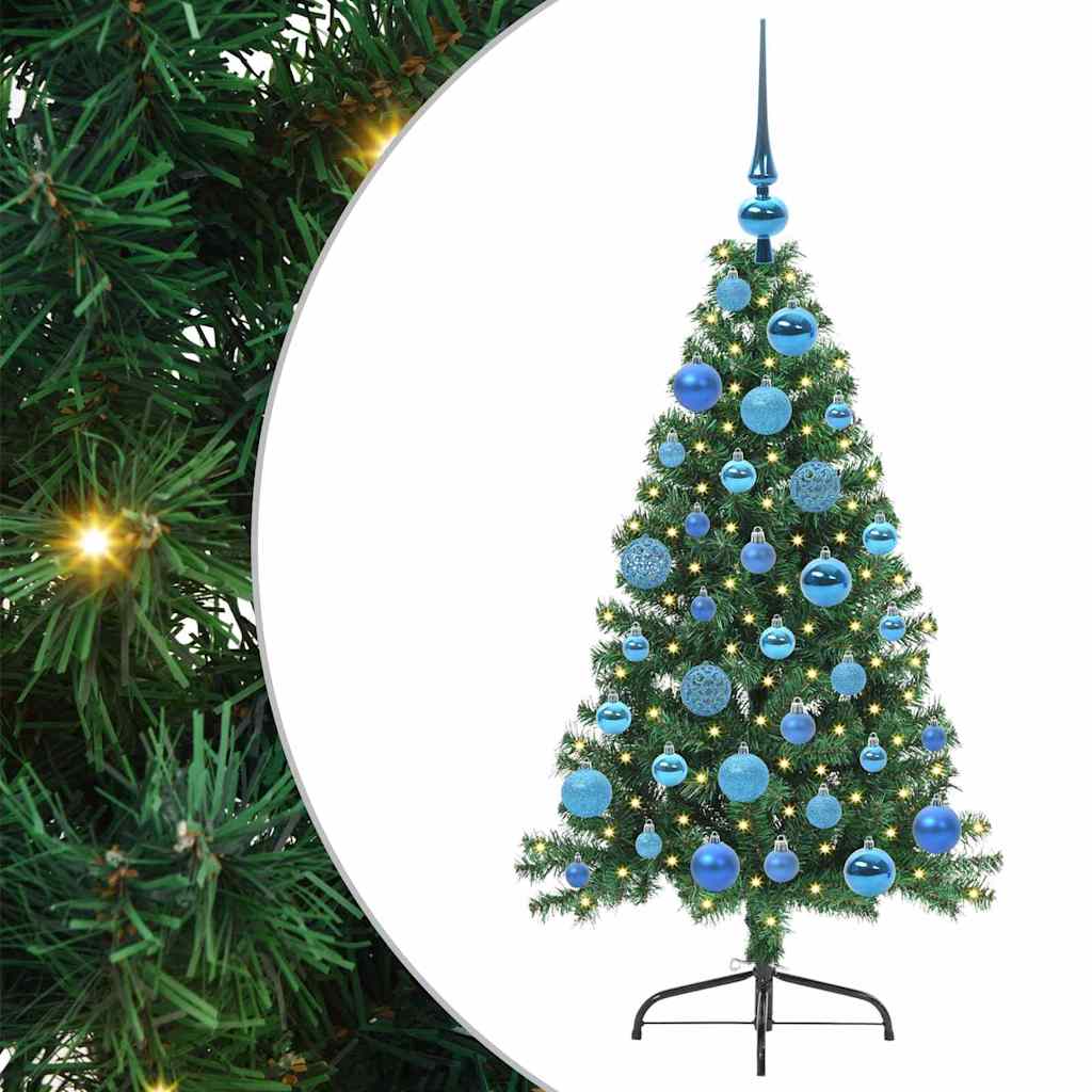 Vidaxx künstlicher, vorbeleuchteter Weihnachtsbaum mit 150 LEDs, grün, 120 cm, PVC