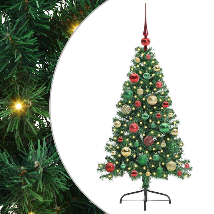 Vidaxx künstlicher, vorbeleuchteter Weihnachtsbaum mit 150 LEDs, grün, 120 cm, PVC