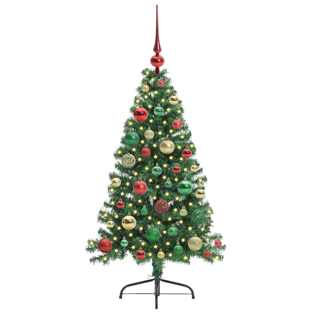 Vidaxx künstlicher, vorbeleuchteter Weihnachtsbaum mit 150 LEDs, grün, 120 cm, PVC