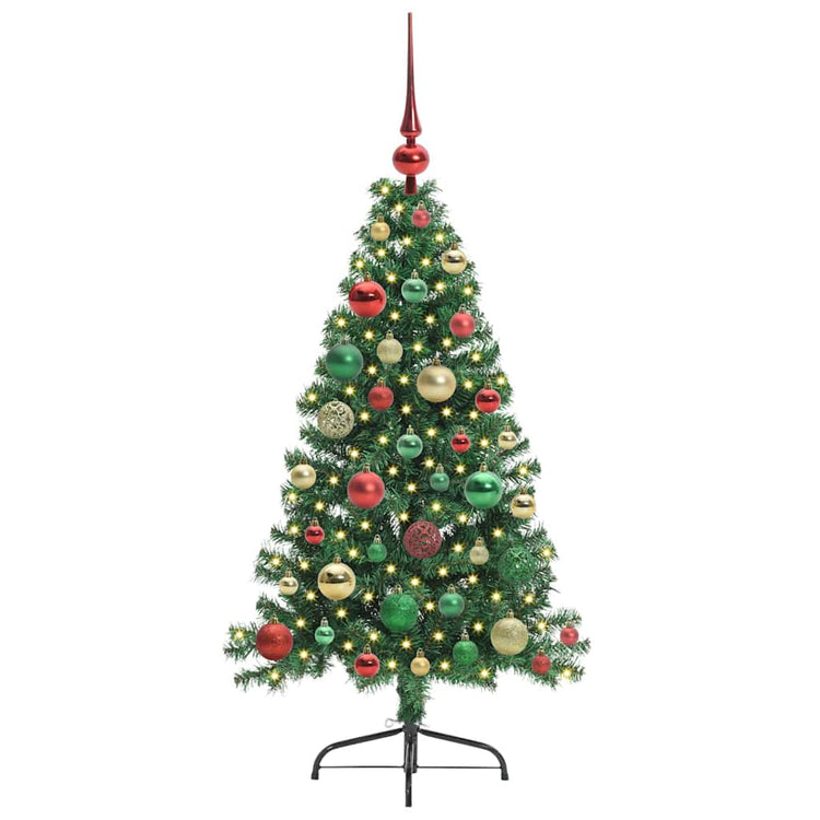 Vidaxx künstlicher, vorbeleuchteter Weihnachtsbaum mit 150 LEDs, grün, 120 cm, PVC