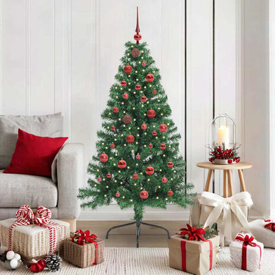 Vidaxx künstlicher, vorbeleuchteter Weihnachtsbaum mit 150 LEDs, grün, 150 cm, PVC