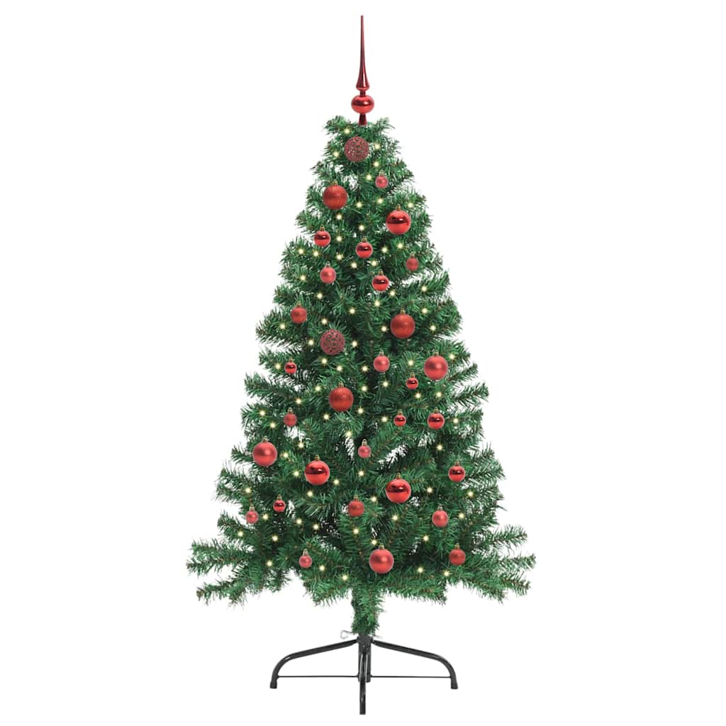 Vidaxx künstlicher, vorbeleuchteter Weihnachtsbaum mit 150 LEDs, grün, 150 cm, PVC