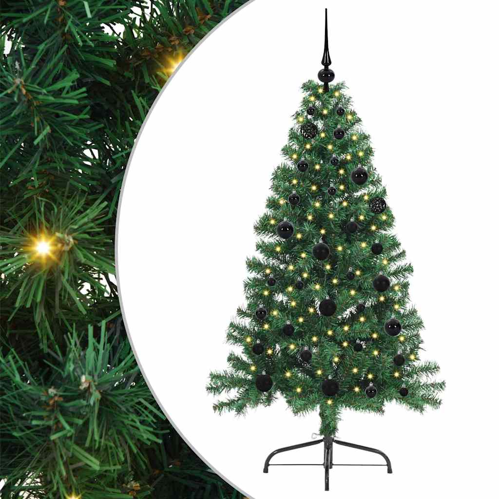 Vidaxx künstlicher, vorbeleuchteter Weihnachtsbaum mit 150 LEDs, grün, 150 cm, PVC