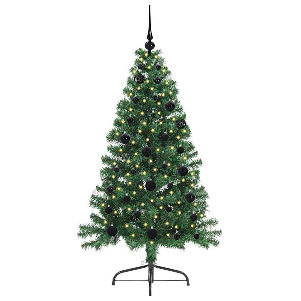Vidaxx künstlicher, vorbeleuchteter Weihnachtsbaum mit 150 LEDs, grün, 150 cm, PVC