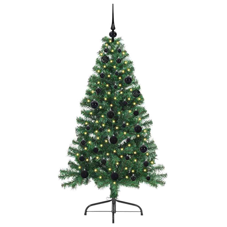 Vidaxx künstlicher, vorbeleuchteter Weihnachtsbaum mit 150 LEDs, grün, 150 cm, PVC