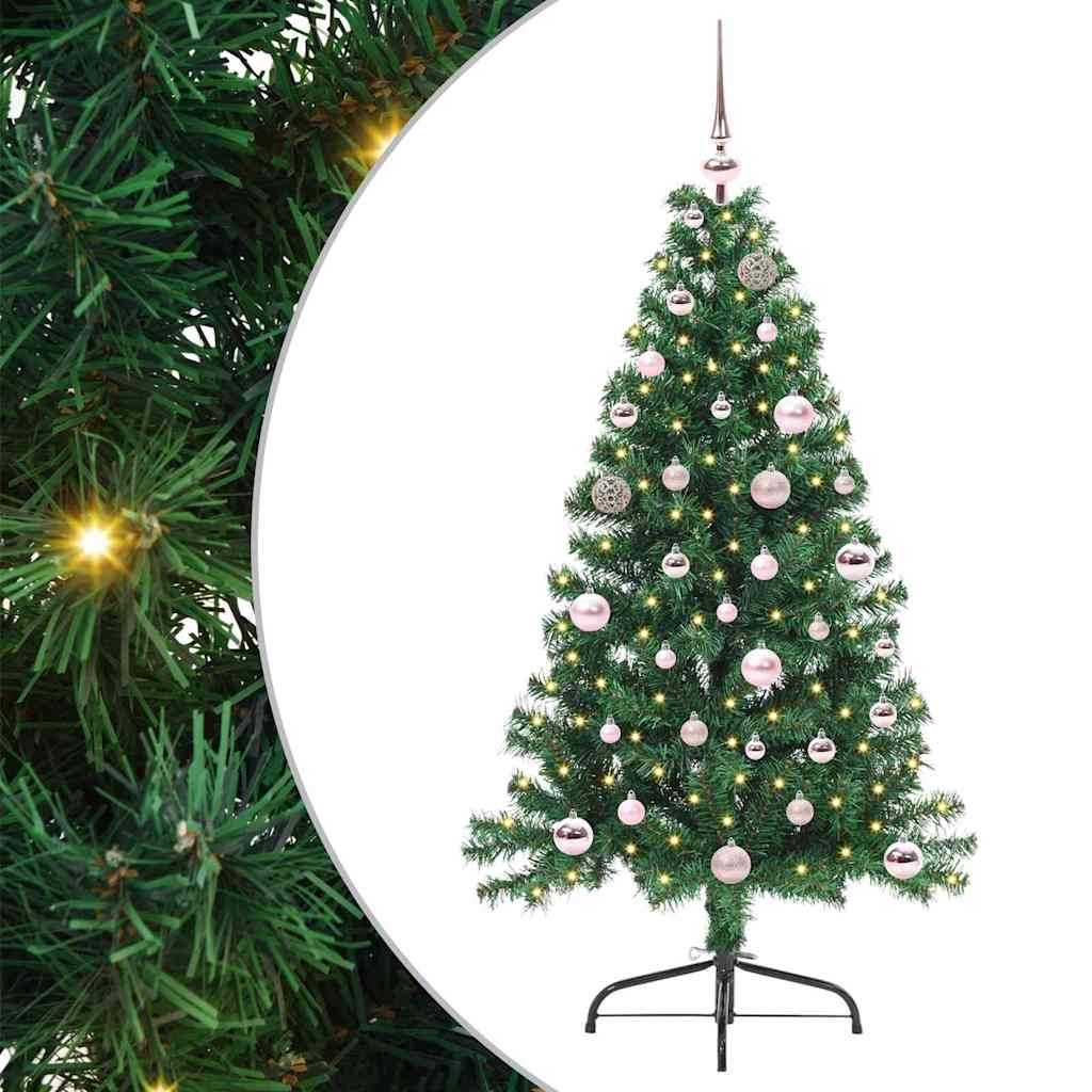 Vidaxx künstlicher, vorbeleuchteter Weihnachtsbaum mit 150 LEDs, grün, 150 cm, PVC