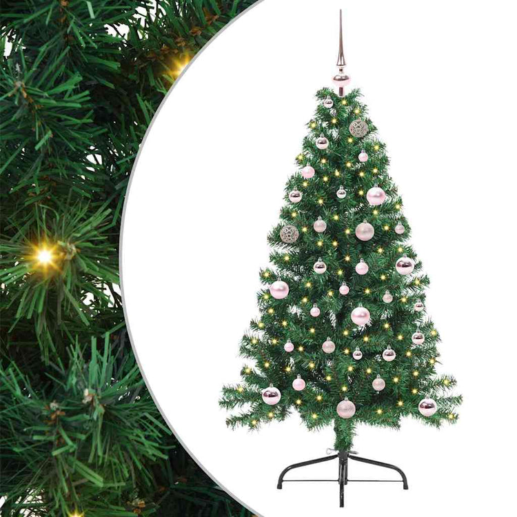 Vidaxx künstlicher, vorbeleuchteter Weihnachtsbaum mit 150 LEDs, grün, 150 cm, PVC