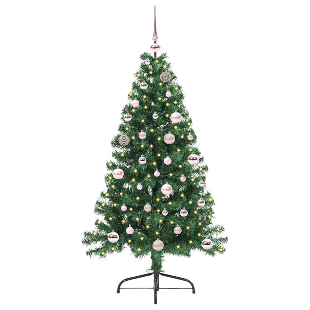 Vidaxx künstlicher, vorbeleuchteter Weihnachtsbaum mit 150 LEDs, grün, 150 cm, PVC