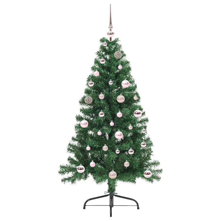 Vidaxx künstlicher, vorbeleuchteter Weihnachtsbaum mit 150 LEDs, grün, 150 cm, PVC
