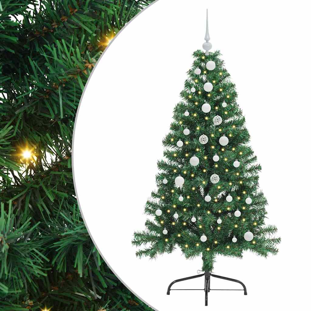 Vidaxx künstlicher, vorbeleuchteter Weihnachtsbaum mit 150 LEDs, grün, 150 cm, PVC