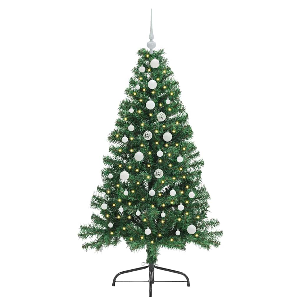 Vidaxx künstlicher, vorbeleuchteter Weihnachtsbaum mit 150 LEDs, grün, 150 cm, PVC