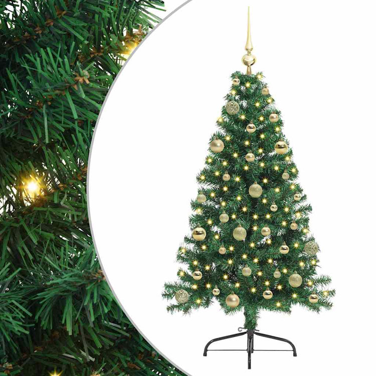 Vidaxx künstlicher, vorbeleuchteter Weihnachtsbaum mit 150 LEDs, grün, 150 cm, PVC