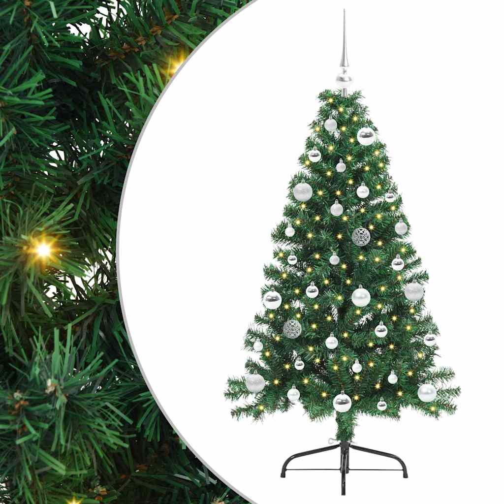 Vidaxx künstlicher, vorbeleuchteter Weihnachtsbaum mit 150 LEDs, grün, 150 cm, PVC