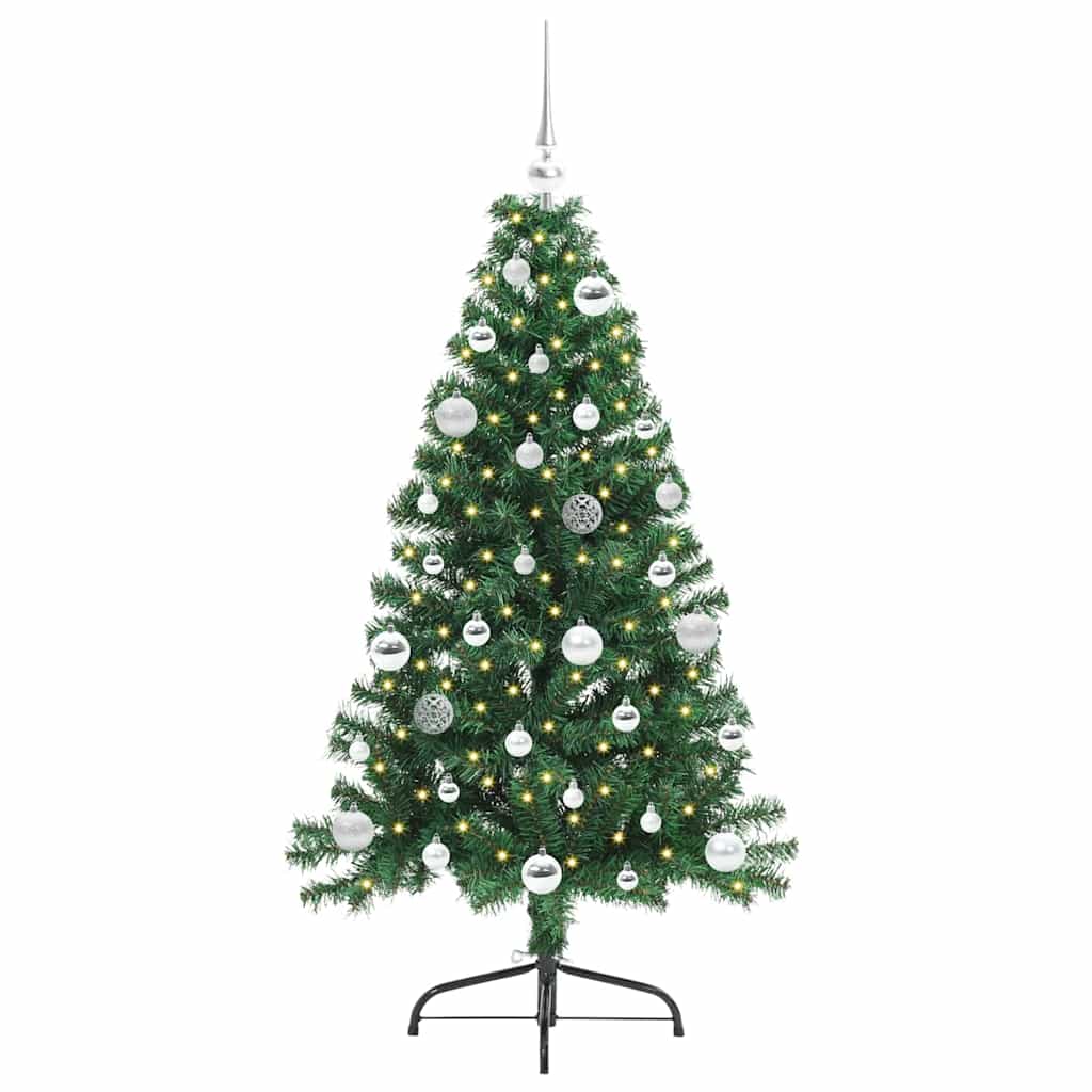 Vidaxx künstlicher, vorbeleuchteter Weihnachtsbaum mit 150 LEDs, grün, 150 cm, PVC