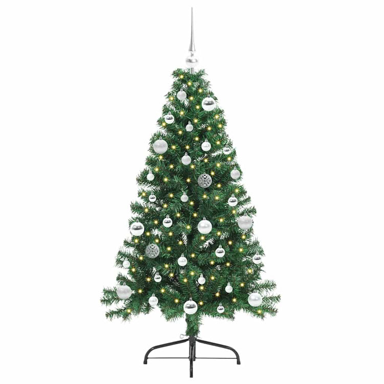 Vidaxx künstlicher, vorbeleuchteter Weihnachtsbaum mit 150 LEDs, grün, 150 cm, PVC