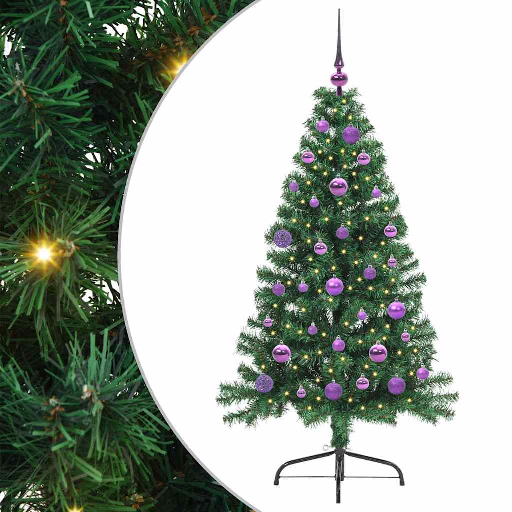 Vidaxx künstlicher, vorbeleuchteter Weihnachtsbaum mit 150 LEDs, grün, 150 cm, PVC