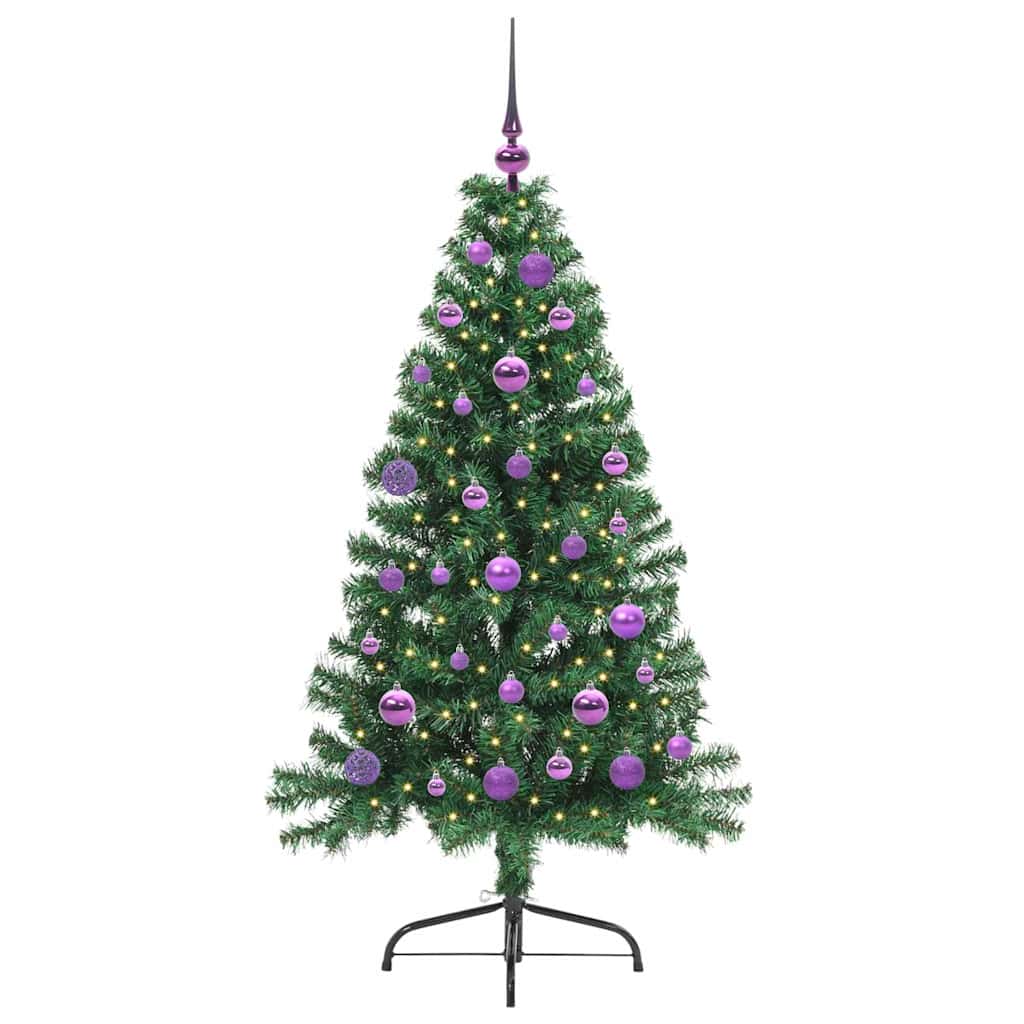 Vidaxx künstlicher, vorbeleuchteter Weihnachtsbaum mit 150 LEDs, grün, 150 cm, PVC