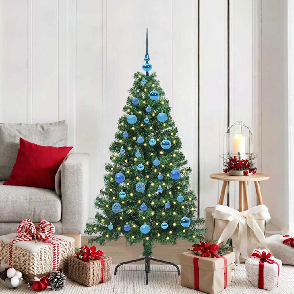 Vidaxx künstlicher, vorbeleuchteter Weihnachtsbaum mit 150 LEDs, grün, 150 cm, PVC