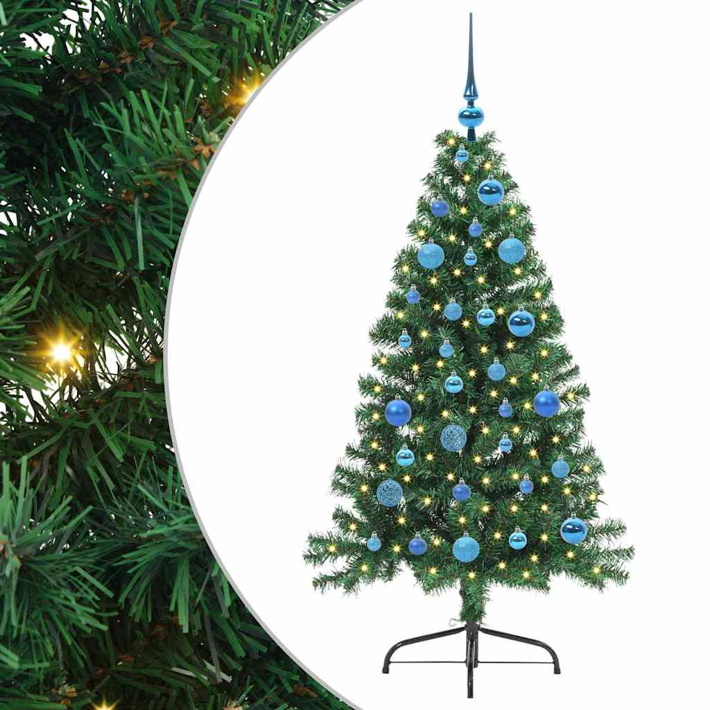 Vidaxx künstlicher, vorbeleuchteter Weihnachtsbaum mit 150 LEDs, grün, 150 cm, PVC