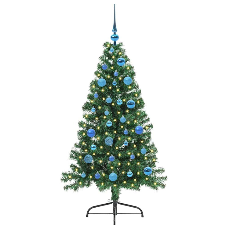 Vidaxx künstlicher, vorbeleuchteter Weihnachtsbaum mit 150 LEDs, grün, 150 cm, PVC