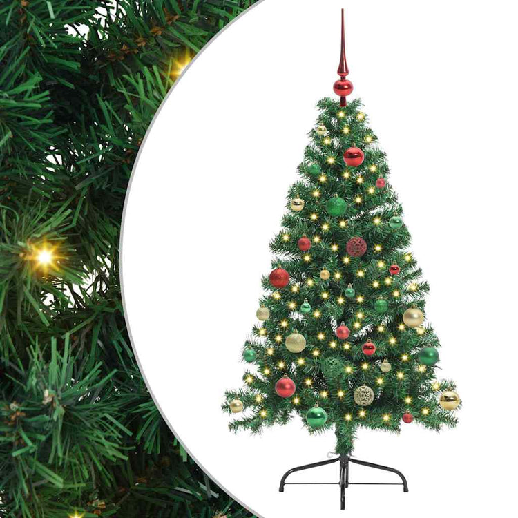 Vidaxx künstlicher, vorbeleuchteter Weihnachtsbaum mit 150 LEDs, grün, 150 cm, PVC