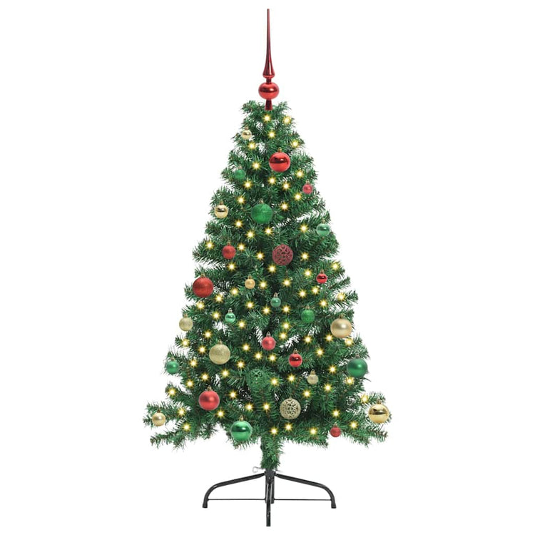 Vidaxx künstlicher, vorbeleuchteter Weihnachtsbaum mit 150 LEDs, grün, 150 cm, PVC