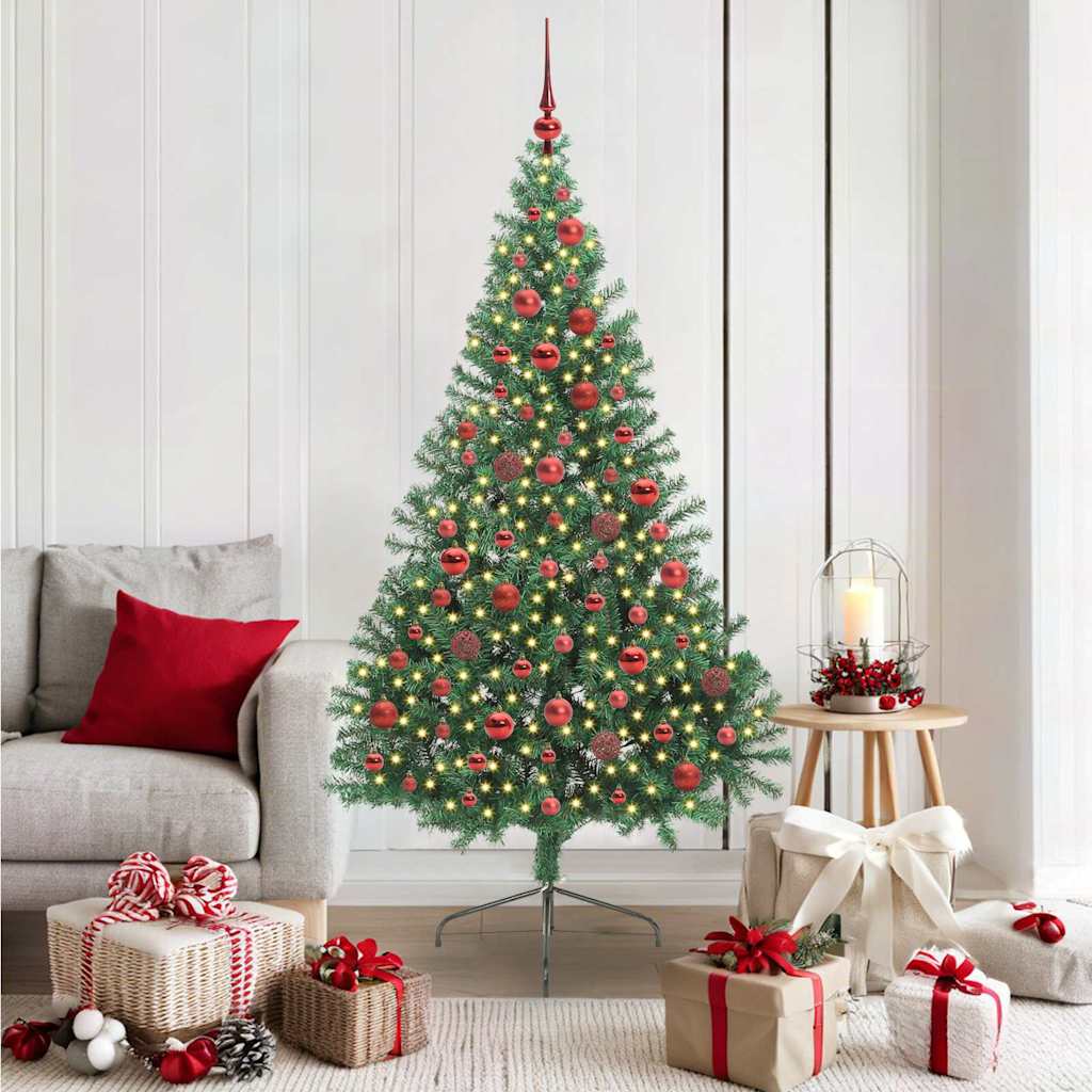 Vidaxx künstlicher, vorbeleuchteter Weihnachtsbaum mit 300 LEDs, grün, 180 cm, PVC