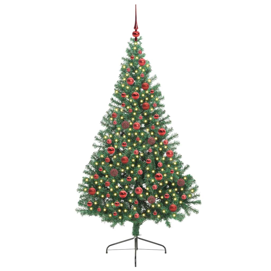 Vidaxx künstlicher, vorbeleuchteter Weihnachtsbaum mit 300 LEDs, grün, 180 cm, PVC